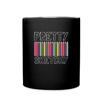 Ziemlich skizzenhafte Liebe, Kunstlehrer skizzenha - Tasse einfarbig - Schwarz - Vorne