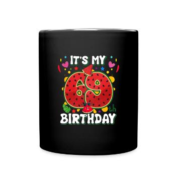 69th Birthday Watermelon - Full Colour Mug - black - Front