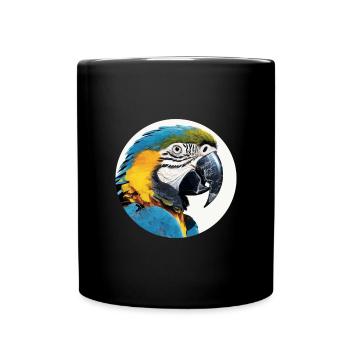 Blue and gold macaw - Full Colour Mug - black - Front
