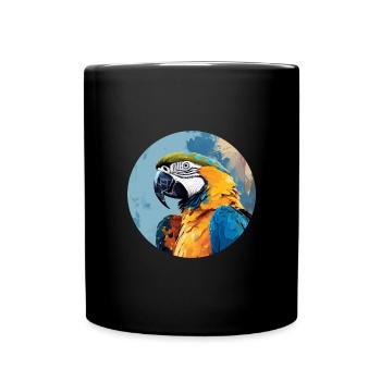 Blue and gold macaw - Full Colour Mug - black - Front