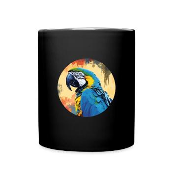 Blue and gold macaw - Full Colour Mug - black - Front
