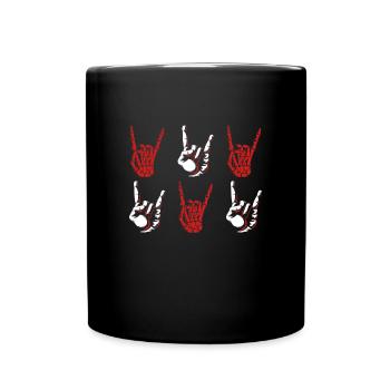 Metal Hand Heavy Metal Rock Music - Full Colour Mug - black - Front