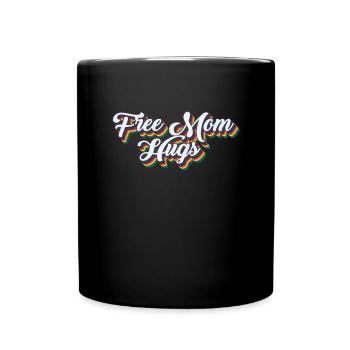 Free Mom Hugs LGBTQ Rainbow LGBT - Full Colour Mug - black - Front