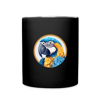 Blue and gold macaw - Full Colour Mug - black - Front