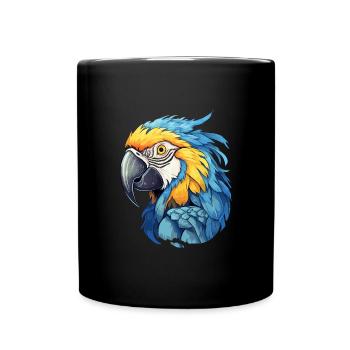 Blue and gold macaw - Full Colour Mug - black - Front