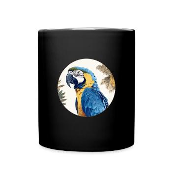 Blau-Gold Ara - Tasse einfarbig - Schwarz - Vorne