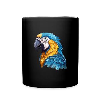 Blue and gold macaw - Full Colour Mug - black - Front
