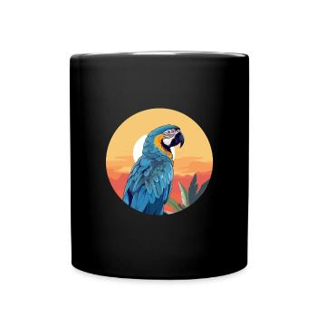 Blue and gold macaw - Full Colour Mug - black - Front