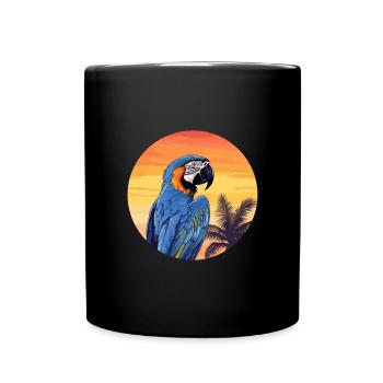 Blau-Gold Ara - Tasse einfarbig - Schwarz - Vorne