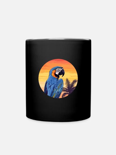 Blau-Gold Ara - Tasse einfarbig - Schwarz