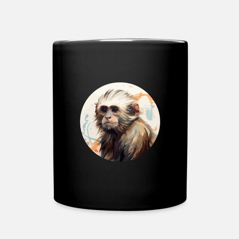 Kapuzineräffchen - Tasse einfarbig - Schwarz