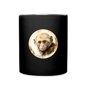 Kapuzineräffchen - Tasse einfarbig - Schwarz - Vorne