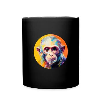 Kapuzineräffchen - Tasse einfarbig - Schwarz - Vorne
