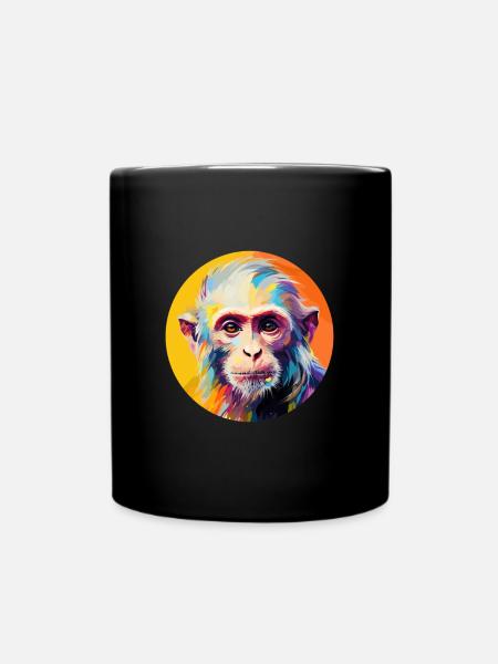 Kapuzineräffchen - Tasse einfarbig - Schwarz