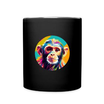 Kapuzineräffchen - Tasse einfarbig - Schwarz - Vorne