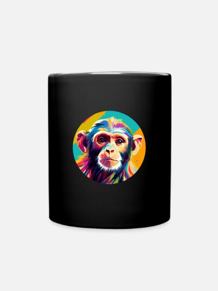 Kapuzineräffchen - Tasse einfarbig - Schwarz