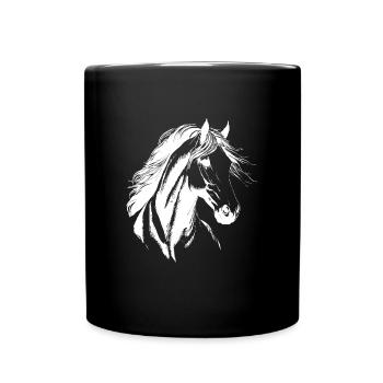 Cavalier Silhouette Cheval - Mug uni - noir - Devant