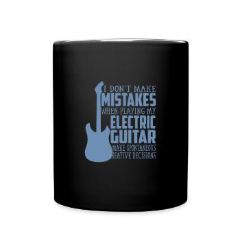 Vater mit E-Gitarre - Tasse einfarbig - Schwarz - Vorne