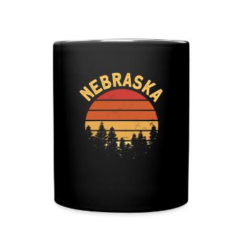 Nebraska - Tasse einfarbig - Schwarz - Vorne