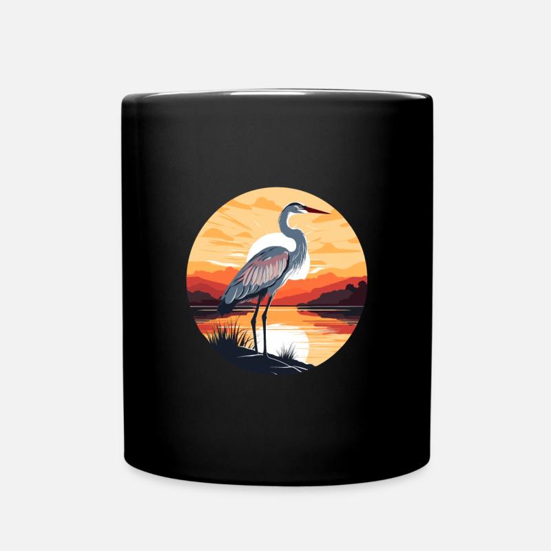 Reiher - Tasse einfarbig - Schwarz