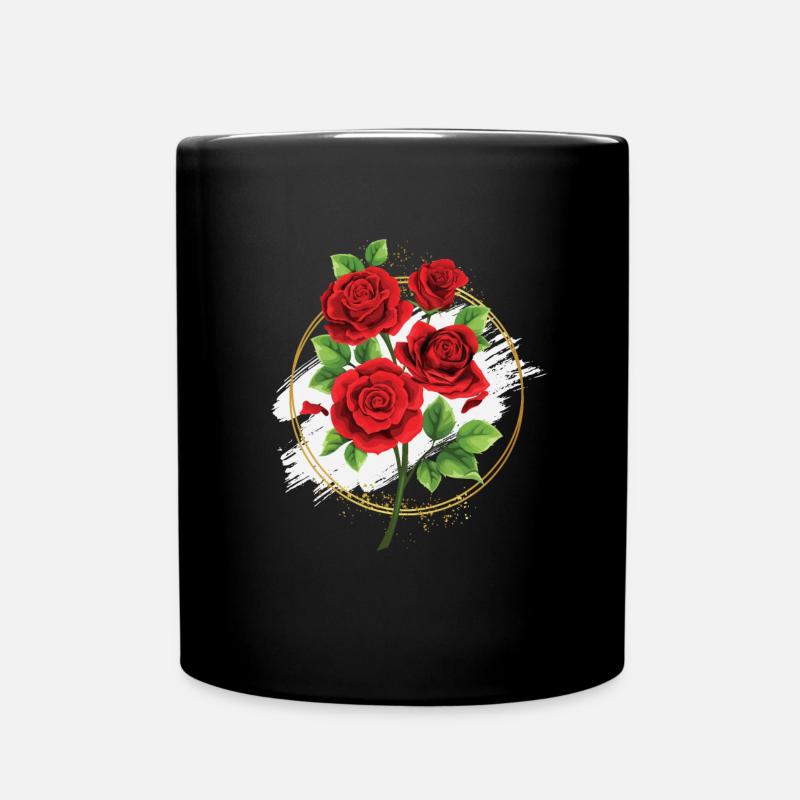 Rosen Florist Blumen Rosen - Tasse einfarbig - Schwarz