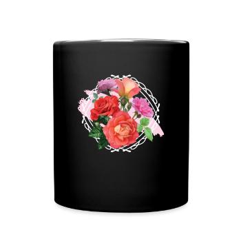 Rose Art Florist Flowers Roses - Full Colour Mug - black - Front