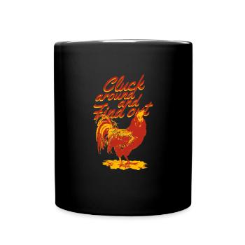 Kucken herum und finden Sie Chicken F herum - Tasse einfarbig - Schwarz - Vorne