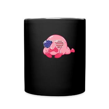 Blobfish USA Flag Love Blobfish 4. Juli Blobfish - Tasse einfarbig - Schwarz - Vorne