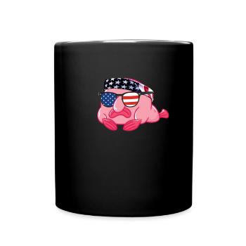 Blobfish USA Flag Love Blobfish 4. Juli Blobfish - Tasse einfarbig - Schwarz - Vorne