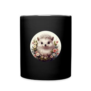 Süßer Igel - Tasse einfarbig - Schwarz - Vorne