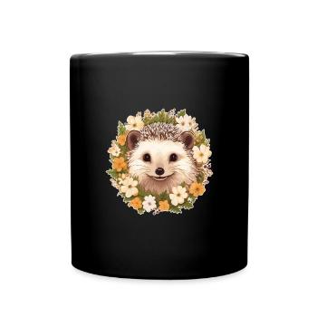 Cute hedgehog - Full Colour Mug - black - Front