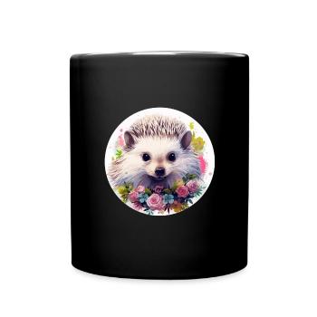 Süßer Igel - Tasse einfarbig - Schwarz - Vorne