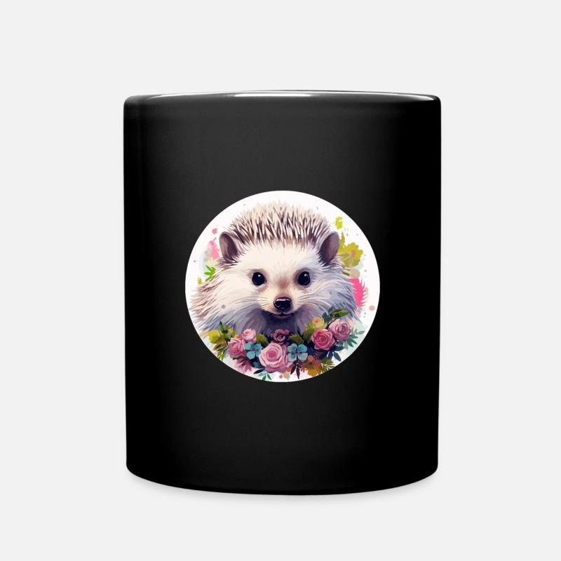 Süßer Igel - Tasse einfarbig - Schwarz