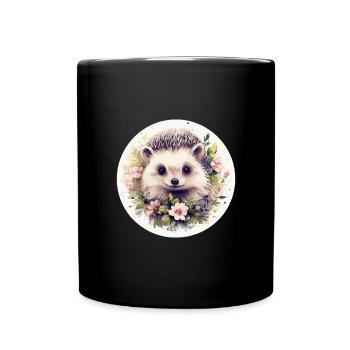 Cute hedgehog - Full Colour Mug - black - Front
