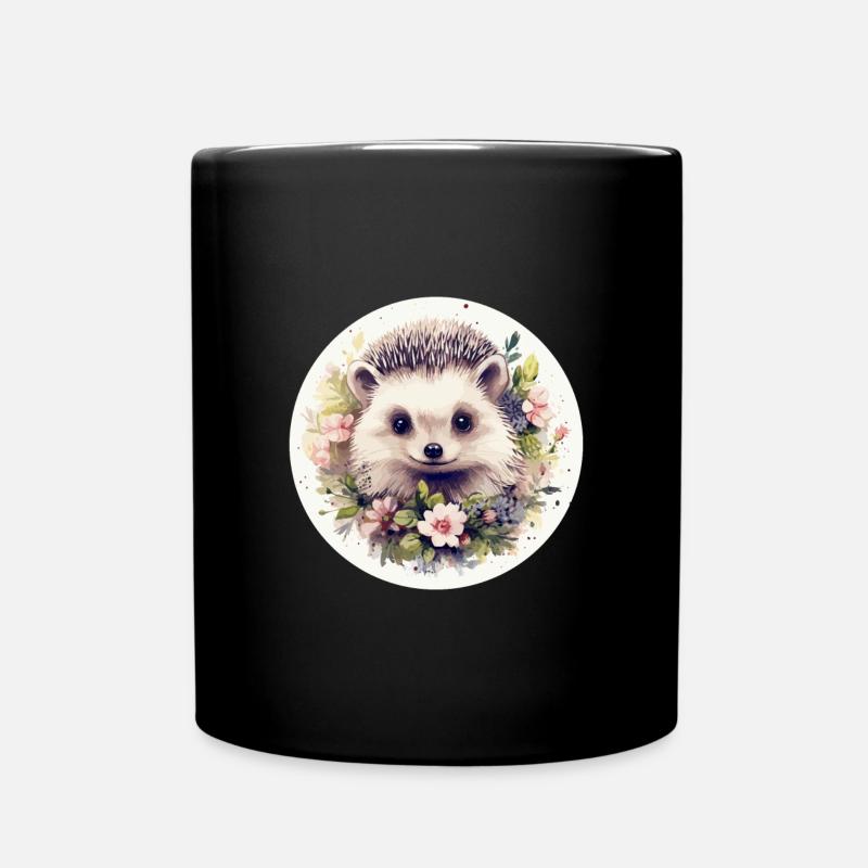 Süßer Igel - Tasse einfarbig - Schwarz