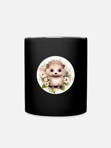 Süßer Igel - Tasse einfarbig - Schwarz