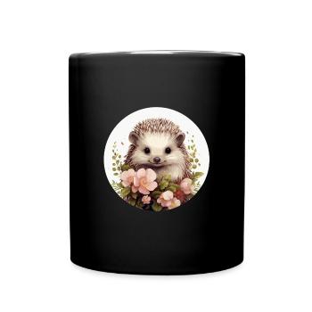 Cute hedgehog - Full Colour Mug - black - Front