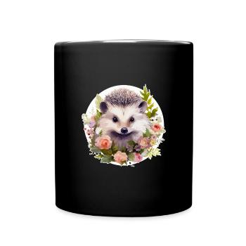 Süßer Igel - Tasse einfarbig - Schwarz - Vorne