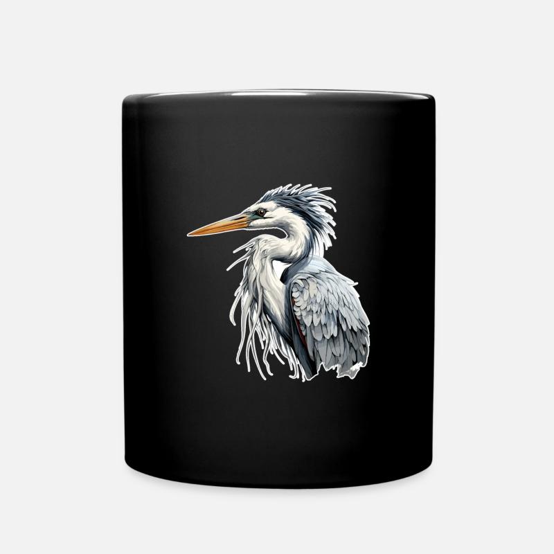 Reiher - Tasse einfarbig - Schwarz
