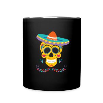 Dia de Los Muertos Sombrero, Mexico - Full Colour Mug - black - Front