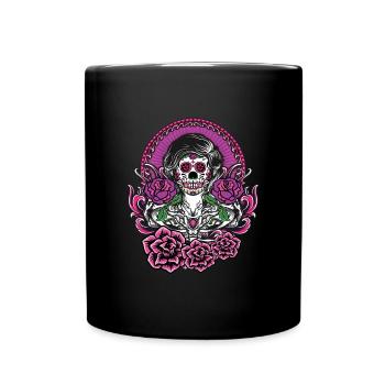 Dia de Los Muertos Tattoo Mexico - Full Colour Mug - black - Front