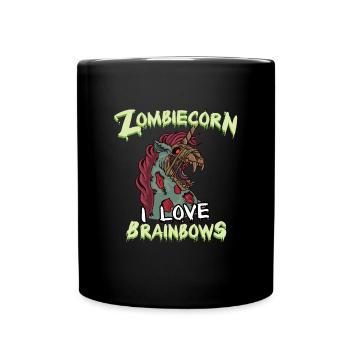 Zombie Zombiecorn Halloween Einhorn - Tasse einfarbig - Schwarz - Vorne