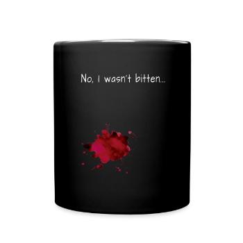 No, I Wasn´t bitten... Zombie Halloween - Tasse einfarbig - Schwarz - Vorne