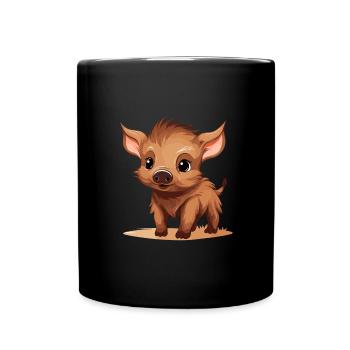 Wildschwein - Tasse einfarbig - Schwarz - Vorne
