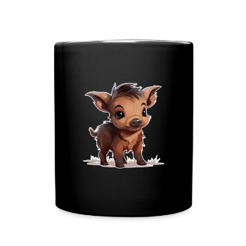 Wildschwein - Tasse einfarbig - Schwarz - Vorne