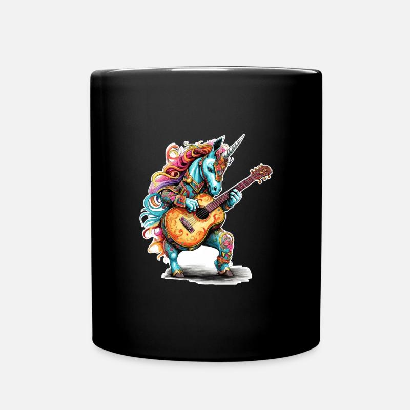 Unicorn joue de la guitare - Mug uni - noir