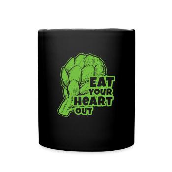 Eat Your Heart Out Artichokes Vegan - Full Colour Mug - black - Front
