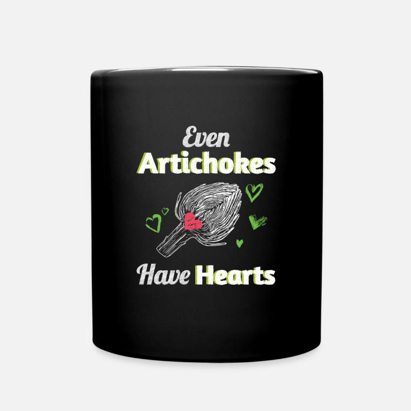 Les artichauts ont des cœurs Artichauts Vegan - Mug uni - noir