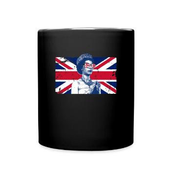 Elizabeth Britische Flagge England K�nigin von Eng - Tasse einfarbig - Schwarz - Vorne