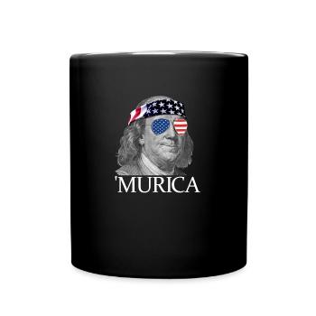 Murica Ben Franklin Patriotischer 4. Juli Franklin - Tasse einfarbig - Schwarz - Vorne